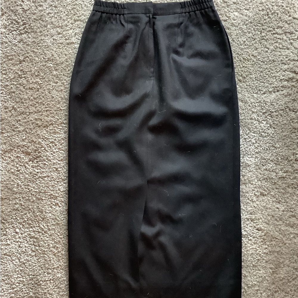 Talbots, Long Solid Black Wool Lined Skirt. Size … - image 2